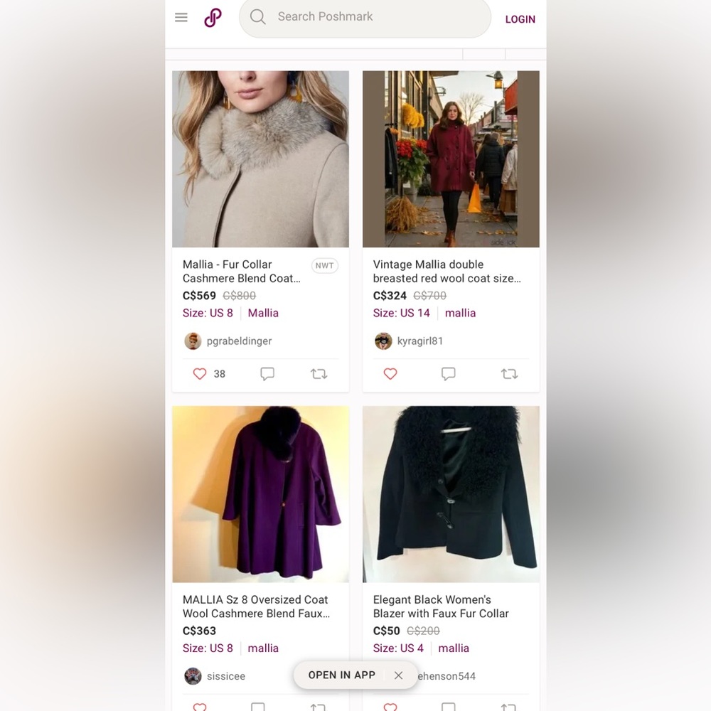 Coat Women's Burgundy Coat Wool/Cashmere Coat with Fur Collar, Mallia - Picture 7 of 7